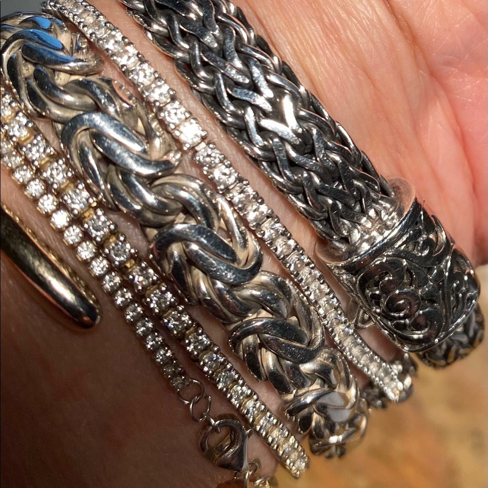 Silver bracelet 925 pure authentic handmade in Bali. 7.5”8mm wide. Perfect - Picture 5 of 15
